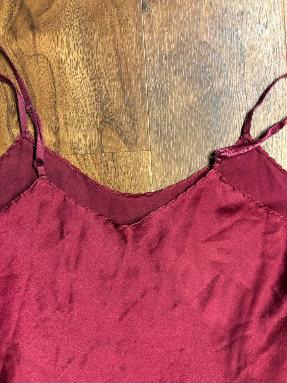 Women's Satin Slip Nightdress in Deep Wine